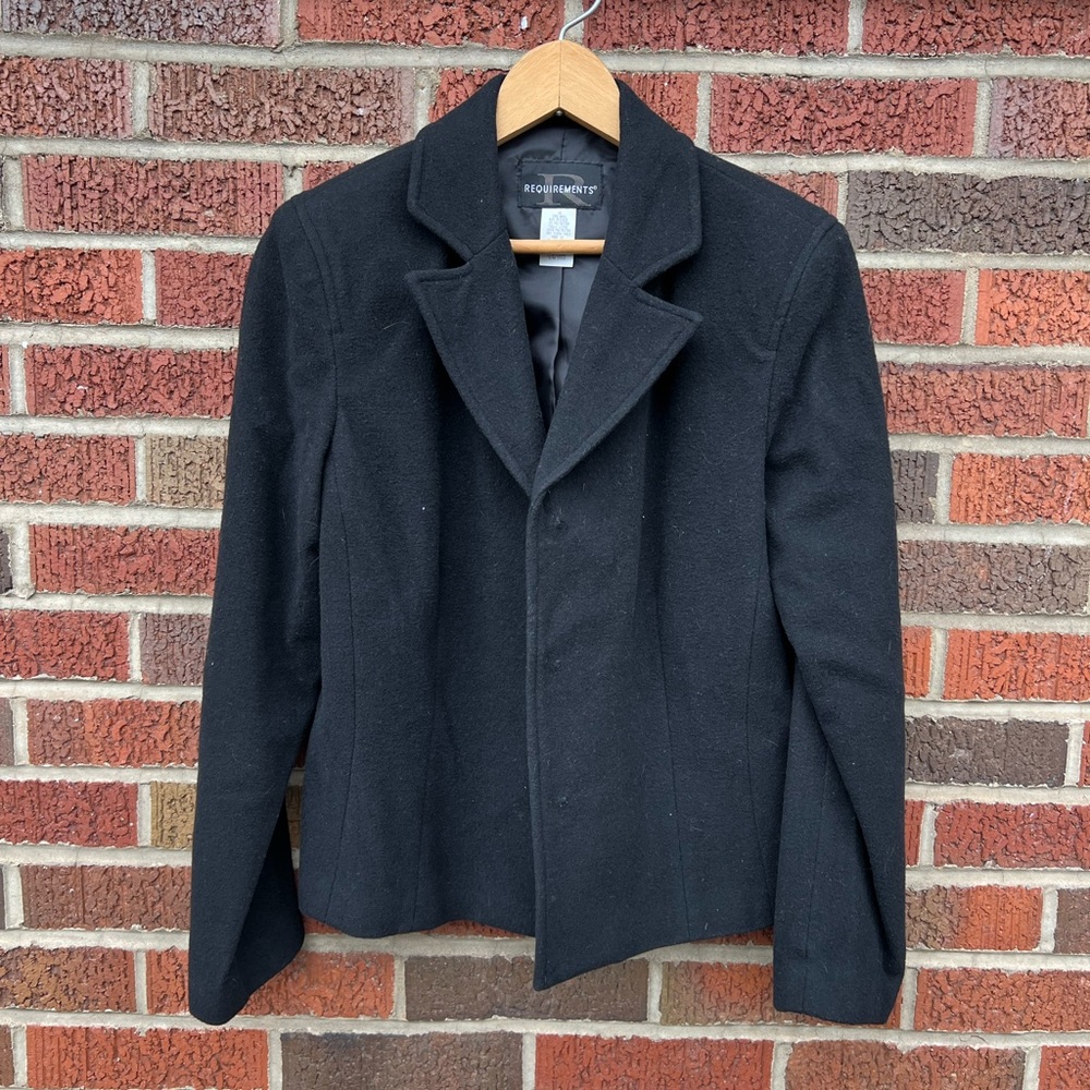 Requirements Black Wool Blazer Jacket - Picture 1 of 3